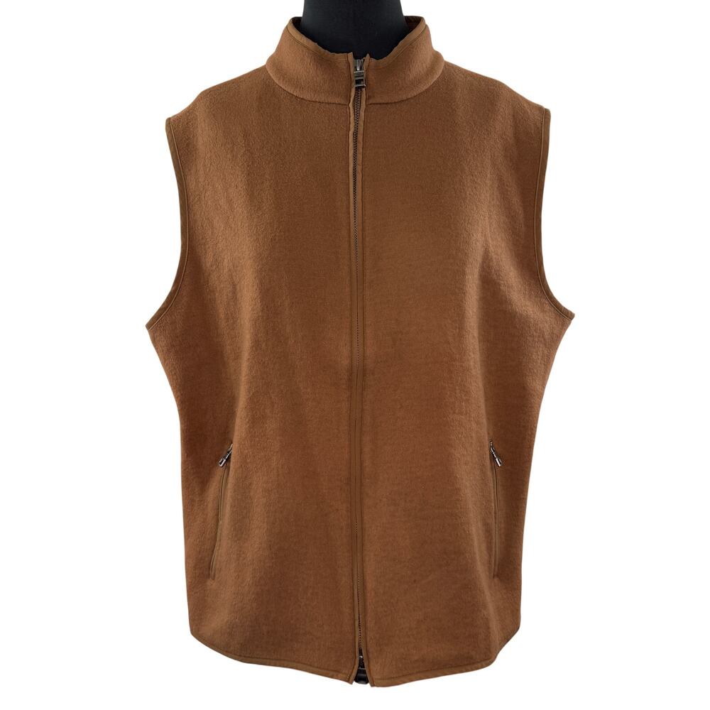Peter Millar Hazelwood Vest Wool Mock Neck Crown Flex Fleece Full Zip Sz L Large